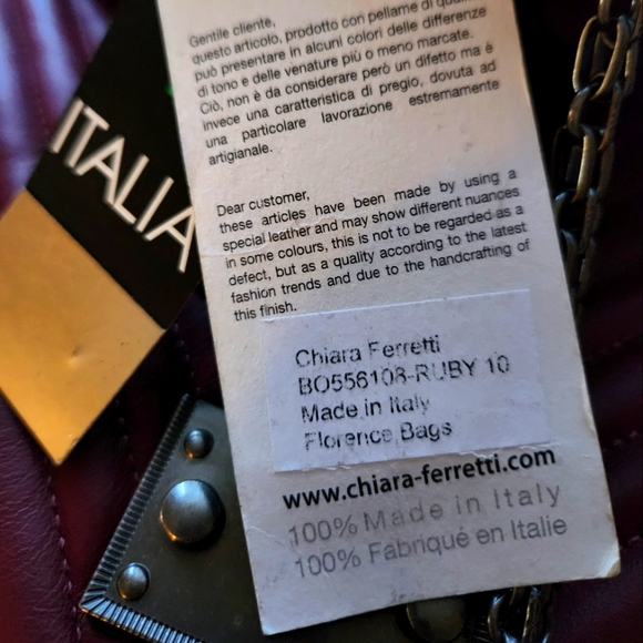 CHIARA FERRETTI  Ruby Red Crossbody Purse Medium New With Tags - Picture 7 of 7